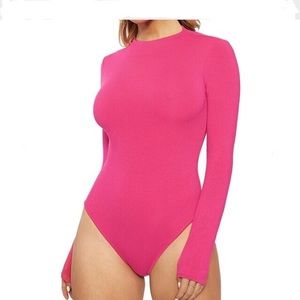Naked Wardrobe Bodysuit in Hot Pink